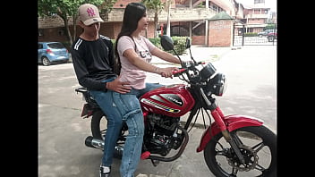 Dad helps his neighbor learn to ride a motorcycle, but things get super-fucking-hot when she sits on his lap