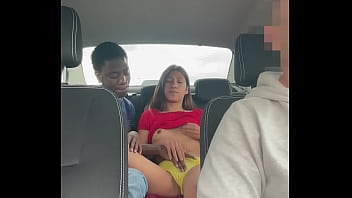 First-timer couple engages in sexual activity in a taxi, recorded by a hidden camera