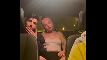 Amateur couple gets individual in a taxi after a night out