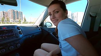 First-timer wife indulges in public bj and fetish play in the car