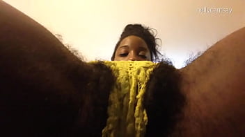 All-natural dark-hued ultra-cutie experiences mighty orgasm
