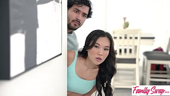 Petite Christy Love encourages interchanging with her husband and his smashing accomplice