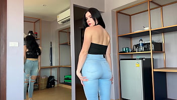 Pov flick of step-sister's request for help in choosing jeans leads to heavy fuck-a-thon