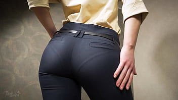 Asian cutie in cock-squeezing office clothing teases with demonstrable pantyhose