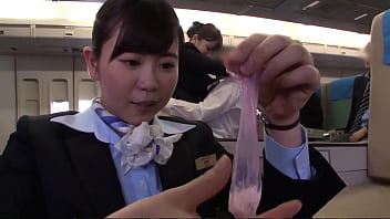 First-timer airline stewardess displays off her yam-sized booty in various apparels