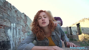 Public agent entices and plows a wonderful red-haired in a Pov outdoor tryst