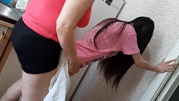 I had a risky appointment with the maid in the kitchen amidst my parents