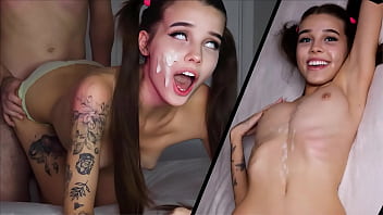 A obedient college damsel gets roughed up in a cumdumpster