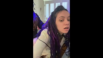 A stud wearing a mask pounds a Latina with dreadlocks in a kitchen in doggy style, while also satisfying foot fetish and homemade wishes